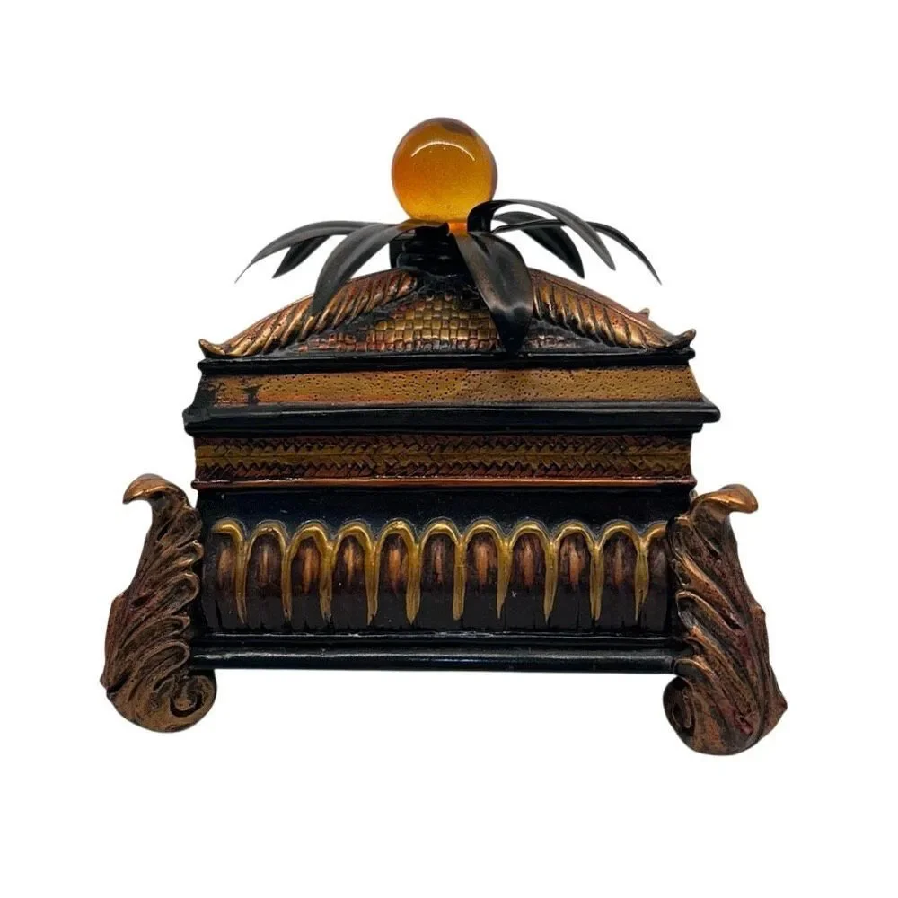Wooden Trinket Jewelry Treasure Box 6.5